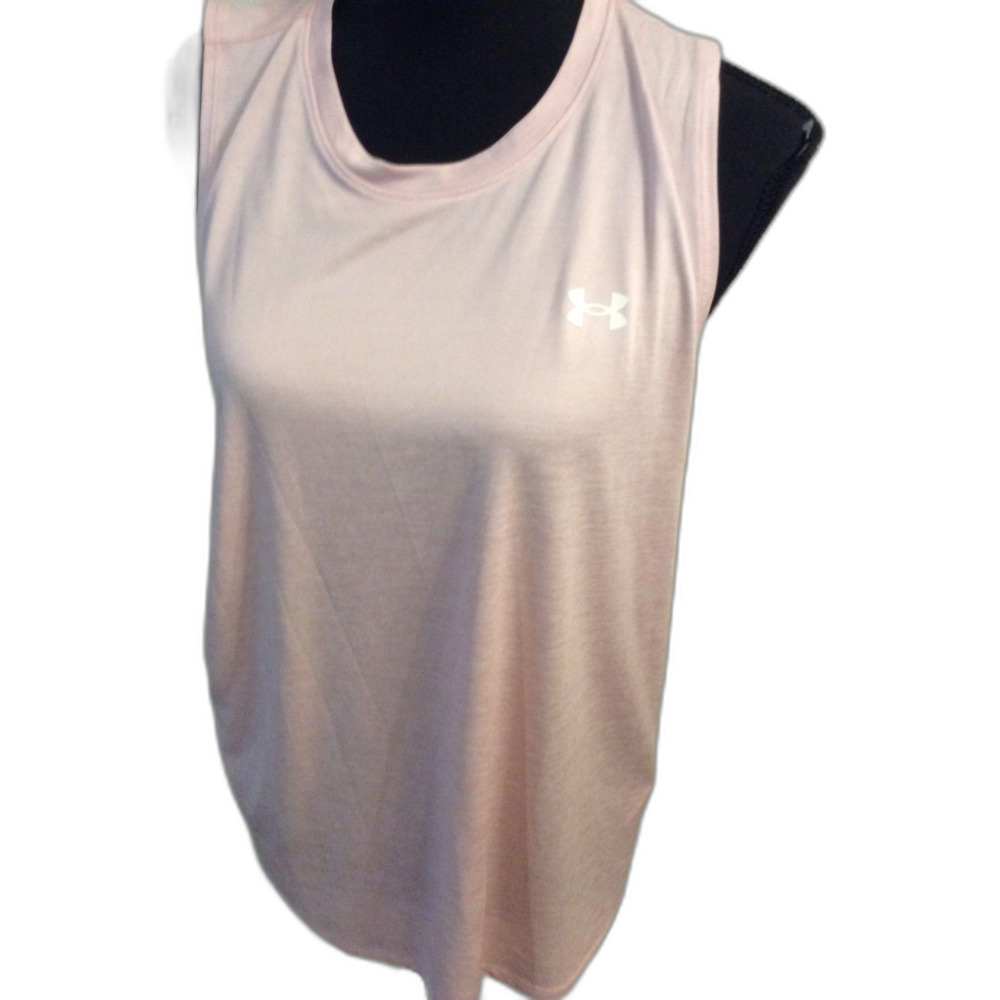 Under Armour Large L Pink Activewear Tank Loose Fit Women's Workout